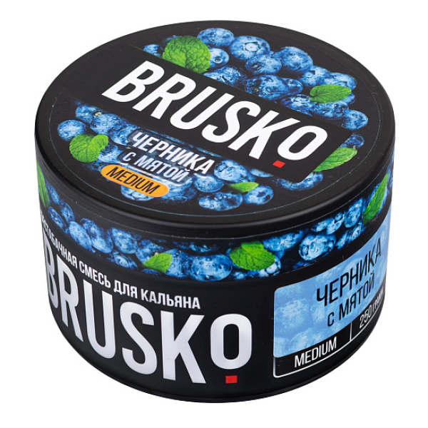 Смесь BRUSKO ЧЕРНИКА С МЯТОЙ (MEDIUM) 250 гр в Калининграде