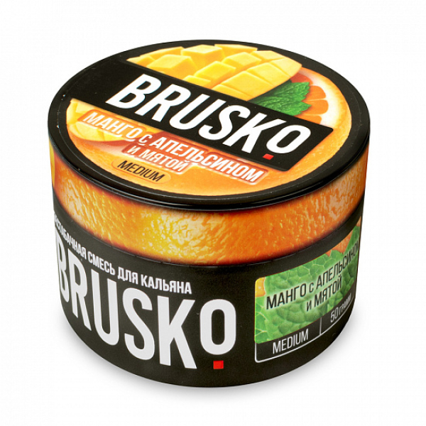 Смесь Brusko Medium Манго апельсин мята 50 грамм в Калининграде