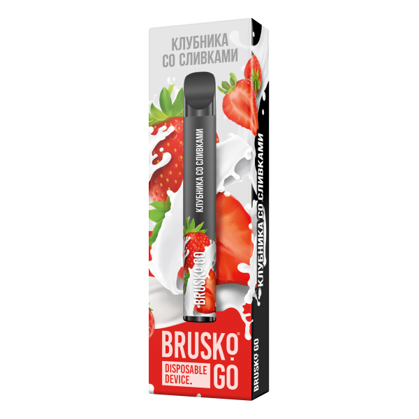 Одноразовая электронная сигарета Brusko Go Клубника Со Сливками 800 затяжек в Калининграде