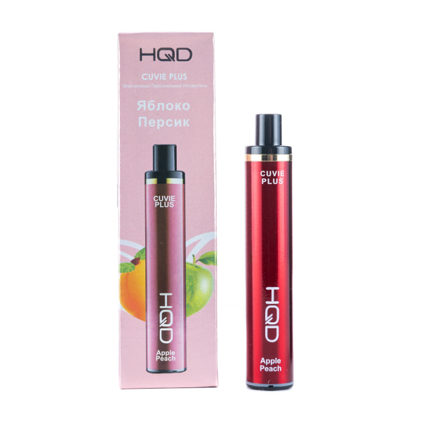 Одноразовая электронная сигарета HQD Cuvie Plus Apple Peach (Яблоко Персик) 1200 затяжек в Калининграде