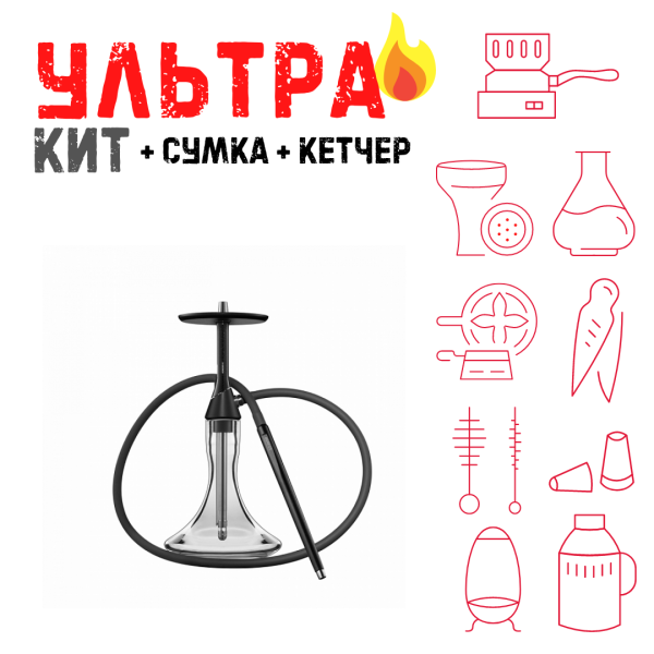 Набор с кальяном  Koress K2 Black Gloss ВСЕ ВКЛЮЧЕНО в Калининграде