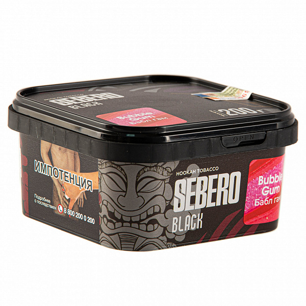 Табак SEBERO BLACK BUBBLE GUM 200 гр в Калининграде