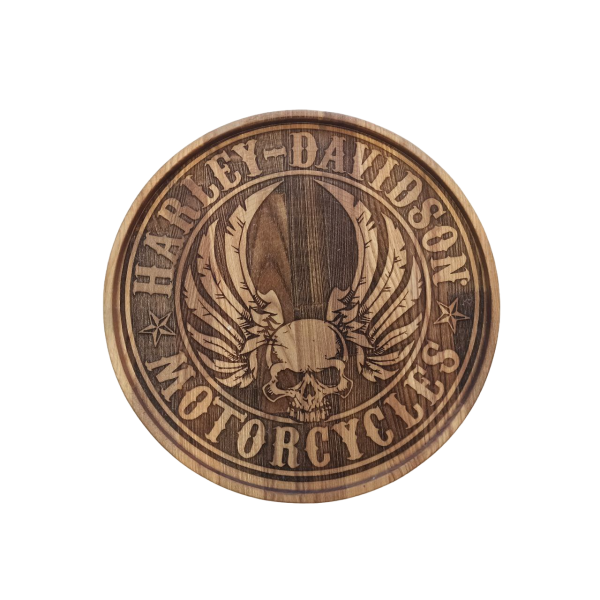 ХукаСтол Поднос Harley Davidson (Коричневый, Бук) для кальяна в Калининграде