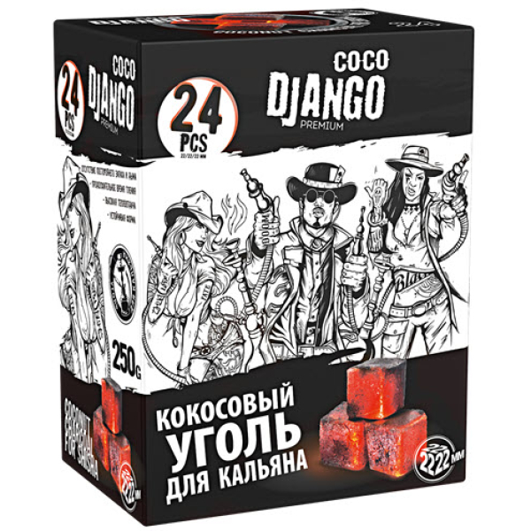 Уголь Coco Django для кальяна 24 шт в Калининграде