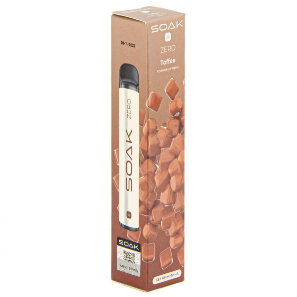 SOAK X ZERO Toffee 1500 затяжек (без никотина) в Калининграде