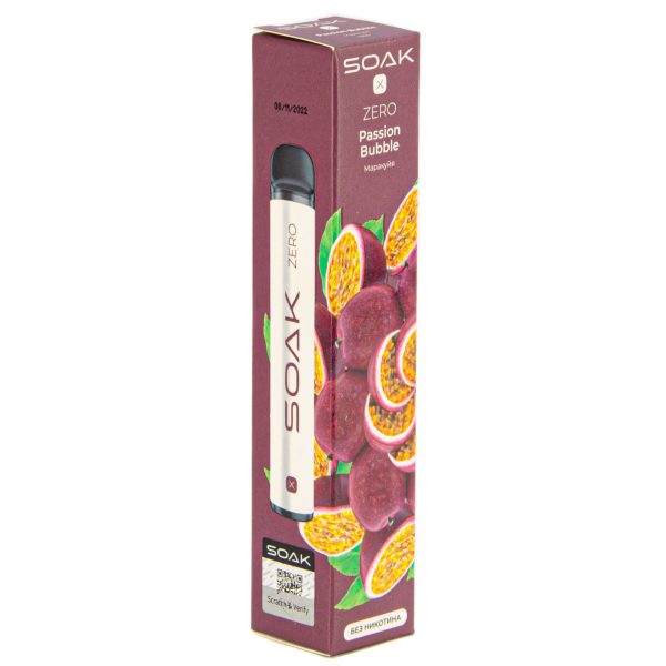 SOAK X ZERO Passion bubble 1500 затяжек (без никотина) в Калининграде