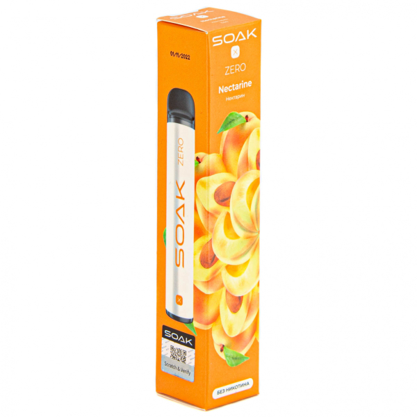 SOAK X ZERO Nectarine 1500 затяжек (без никотина) в Калининграде