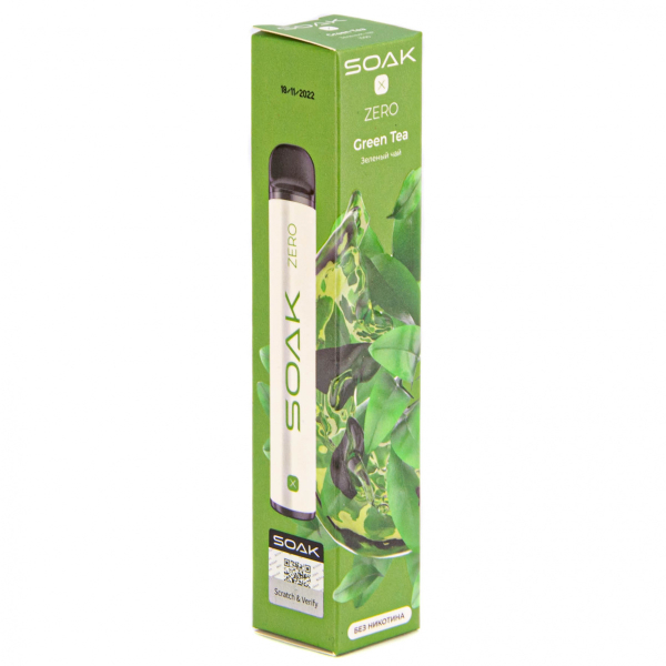 SOAK X ZERO Green tea 1500 затяжек (без никотина) в Калининграде