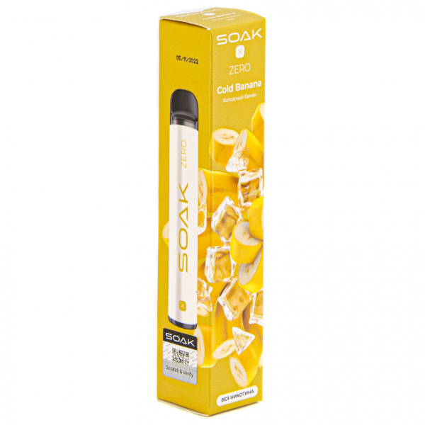 SOAK X ZERO Cold banana 1500 затяжек (без никотина) в Калининграде