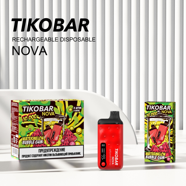 Электронка Tikobar Nova Арбузная Жвачка 10000 Затяжек в Калининграде