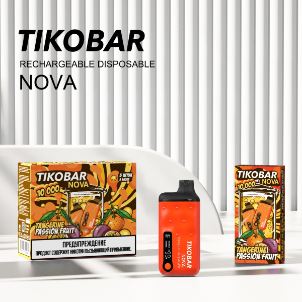 Электронка Tikobar Nova Мандарин Маракуйя 10000 Затяжек в Калининграде