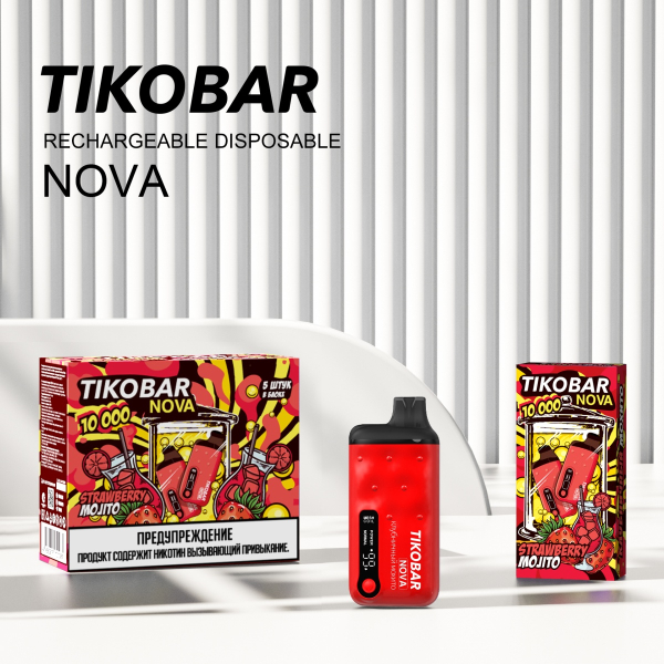 Электронка Tikobar Nova Клубничный Мохито 10000 Затяжек в Калининграде