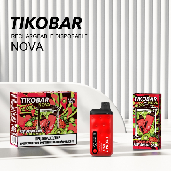 Электронка Tikobar Nova Клубника Киви Жвачка 10000 Затяжек в Калининграде