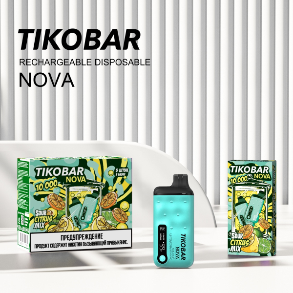 Электронка Tikobar Nova Кислый Цитрусовый Микс 10000 Затяжек в Калининграде