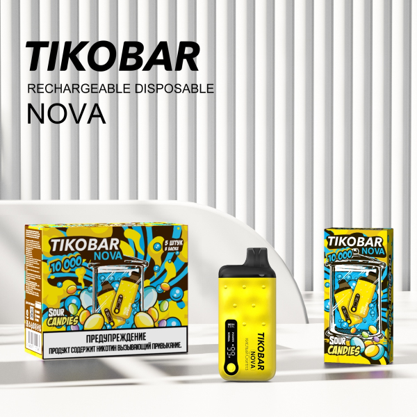 Электронка Tikobar Nova Кислые Конфеты 10000 Затяжек в Калининграде