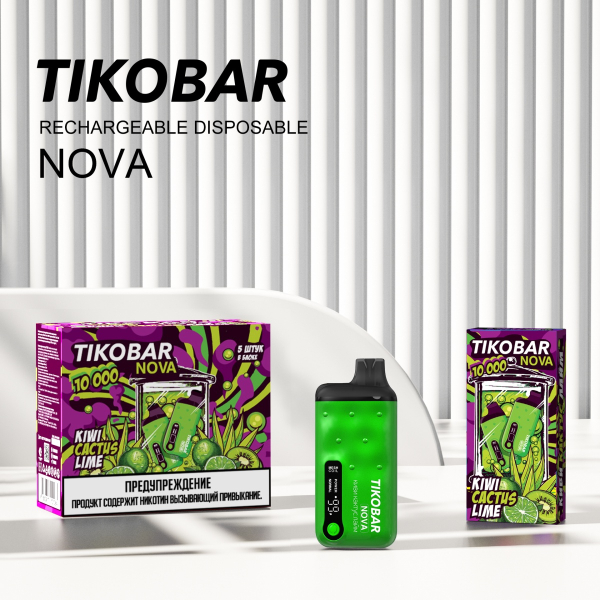 Электронка Tikobar Nova Киви Кактус Лайм 10000 Затяжек в Калининграде