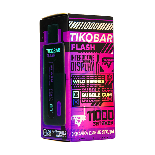 Электронка Tikobar Flash Жвачка Дикие Ягоды 11000 Затяжек в Калининграде