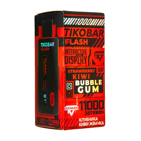 Электронка Tikobar Flash Клубника Киви Жвачка 11000 Затяжек в Калининграде