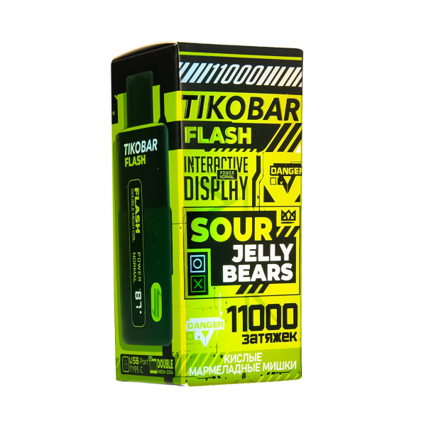 Электронка Tikobar Flash Кислые Мармеладные Мишки 11000 Затяжек в Калининграде