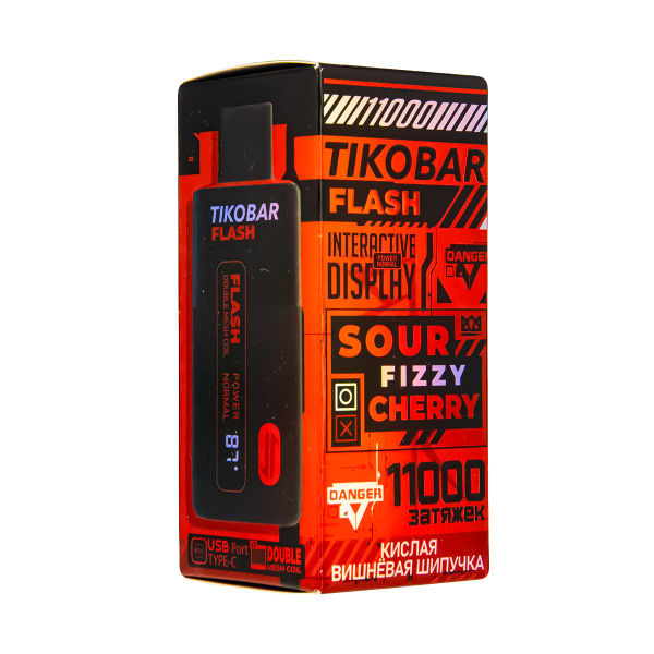 Электронка Tikobar Flash Кислая Вишнёвая Шипучка 11000 Затяжек в Калининграде