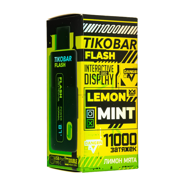 Электронка Tikobar Flash Лимон Мята 11000 Затяжек в Калининграде