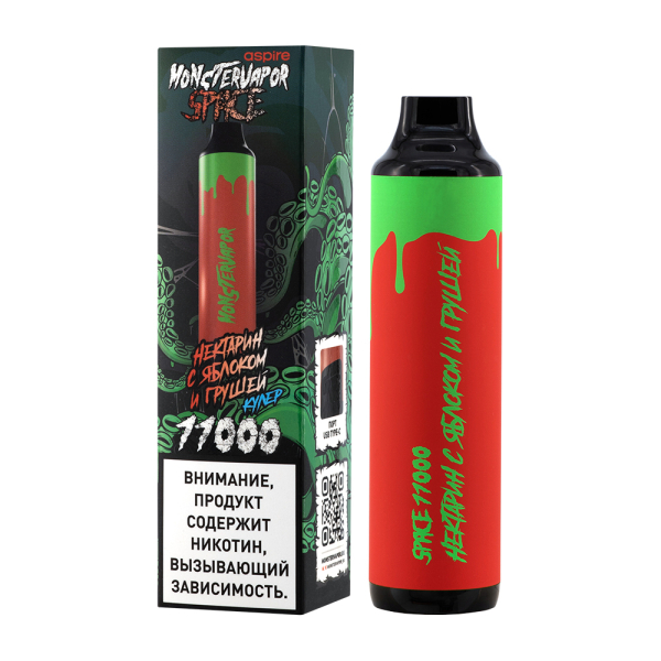 Электронка Monstervapor Space Нектарин Яблоко И Груша (11000 Затяжек) в Калининграде
