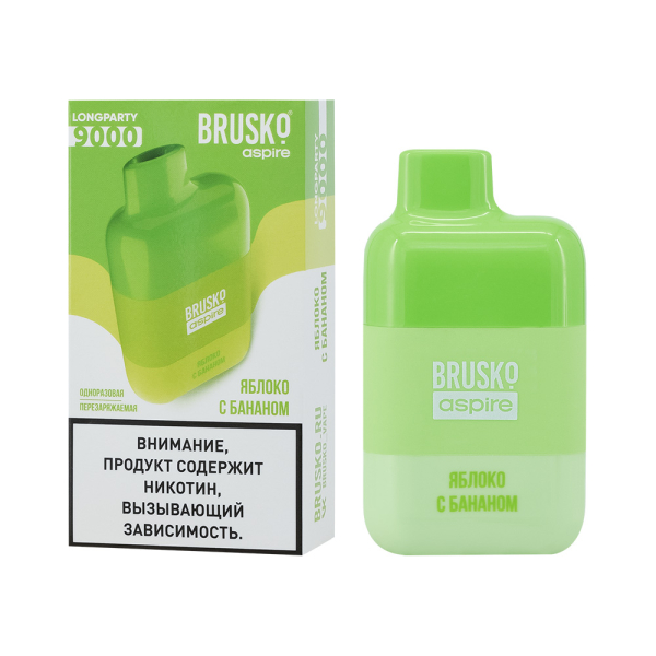 Электронка Brusko Longparty Яблоко И Банан (9000 Затяжек) в Калининграде