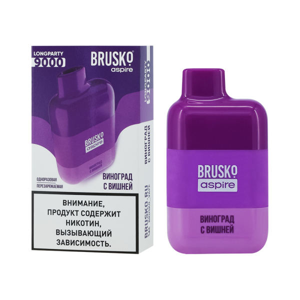 Электронка Brusko Longparty Виноград И Вишня (9000 Затяжек) в Калининграде
