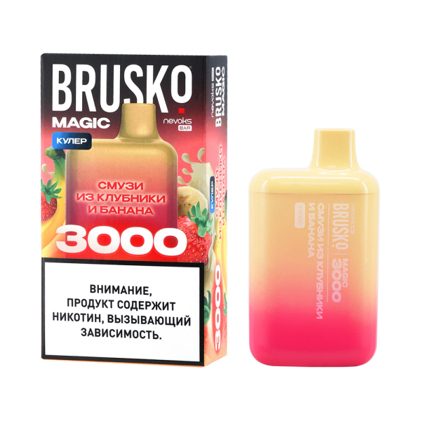 Электронка Brusko Magic Смузи Из Клубники И Банана (3000 Затяжек) в Калининграде
