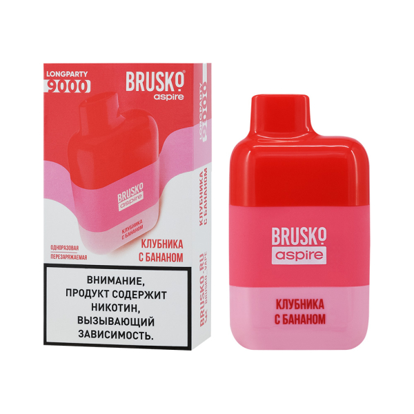 Электронка Brusko Longparty Клубника И Банан (9000 Затяжек) в Калининграде