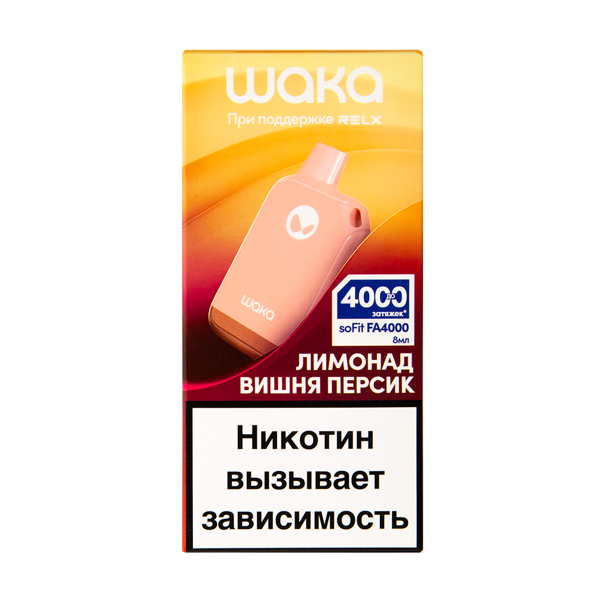 Электронка Waka Лимонад Вишня Персик (4000 Затяжек) в Калининграде