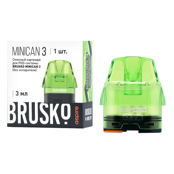 Сменный Картридж Brusko Minican 3, (Зелёный), 3 Мл, Упак. 1 Шт в Калининграде