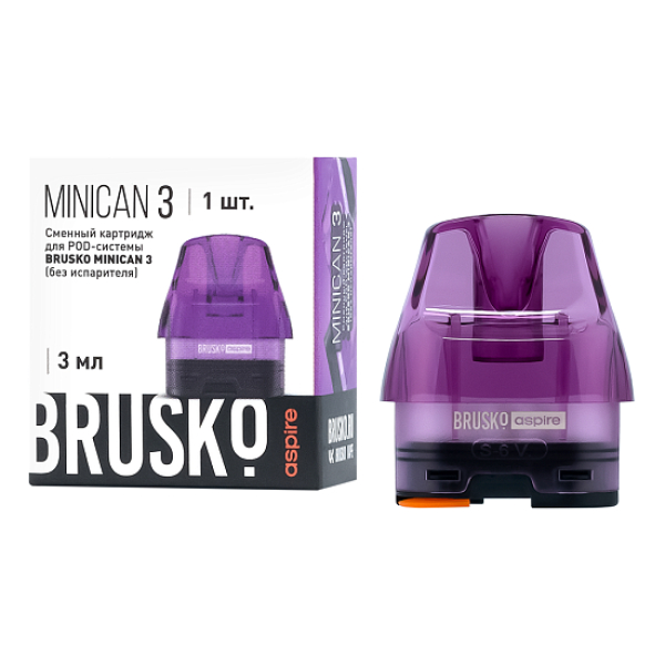 Сменный Картридж Brusko Minican 3, (Фиолетовый), 3 Мл, Упак. 1 Шт в Калининграде