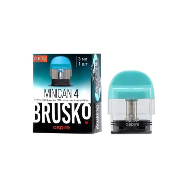 Сменный Картридж Brusko Minican 4 (3Мл) 0,8 Ом, Упак. 1 Шт голубой в Калининграде