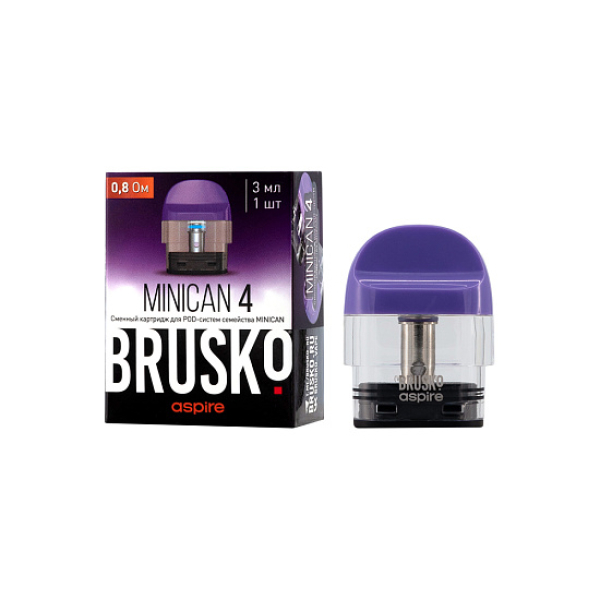Сменный Картридж Brusko Minican 4 (3Мл) 0,8 Ом, Упак. 1 Шт синий в Калининграде