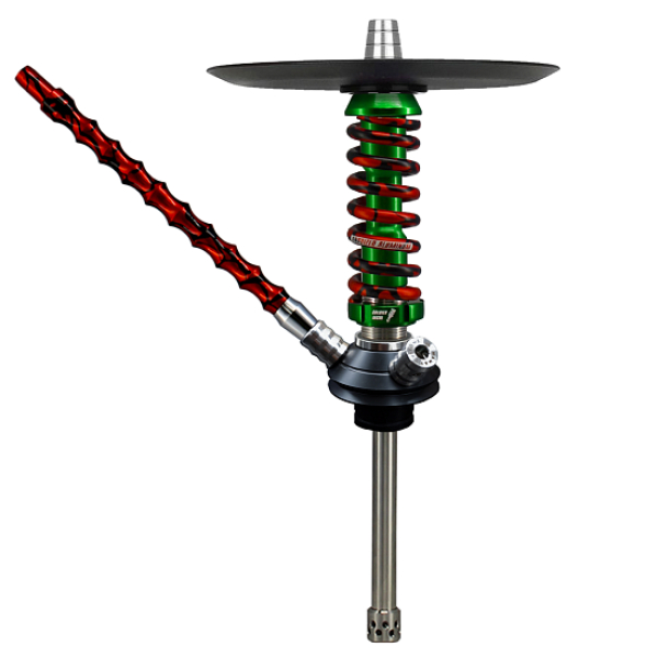 Кальян Mamay Customs Coilovers Micro Зеленый Красный Сплеш  в Калининграде