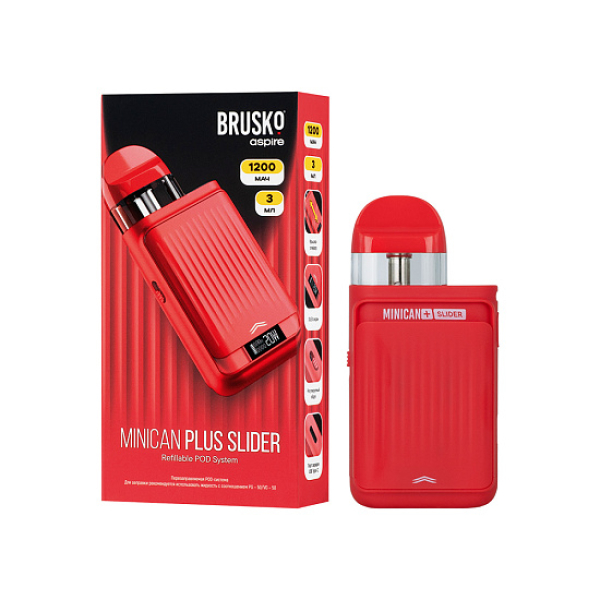 POD-система Brusko Minican Plus Slider Красный в Калининграде