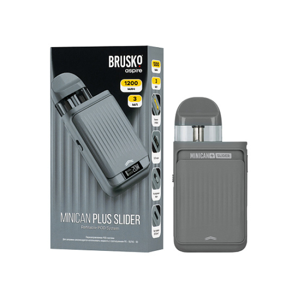 POD-система Brusko Minican Plus Slider Серый в Калининграде