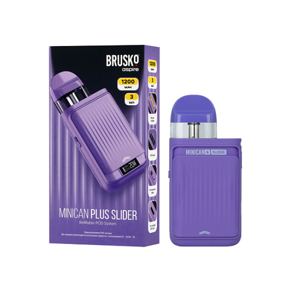 POD-система Brusko Minican Plus Slider Фиолетовый в Калининграде