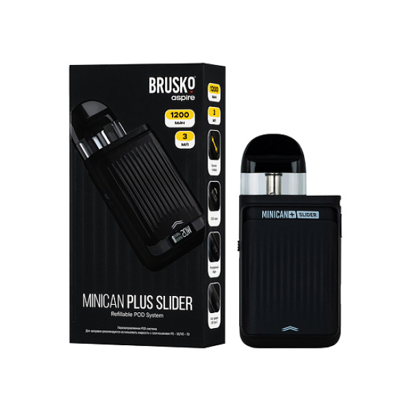 POD-система Brusko Minican Plus Slider Чёрный в Калининграде