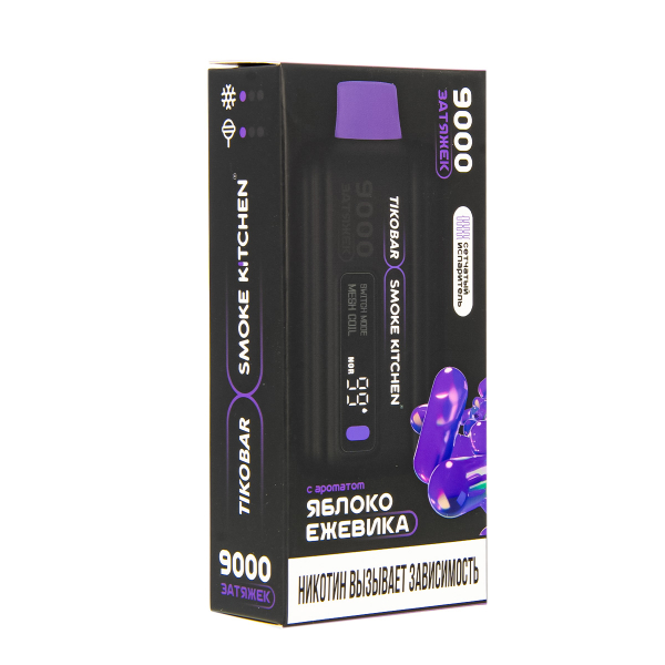 Электронка Tikobar X Smoke Kitchen Solo Яблоко Ежевика 9000 тяг в Калининграде