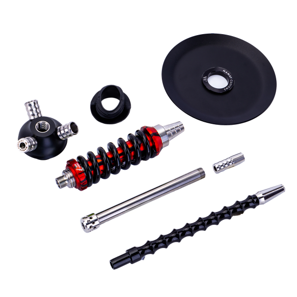 Кальян Mamay Customs Coilover Micro Чёрно Красный Сплеш в Калининграде