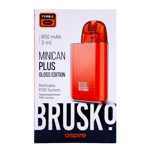 POD-система Brusko Minican Plus Gloss Edition Красный в Калининграде