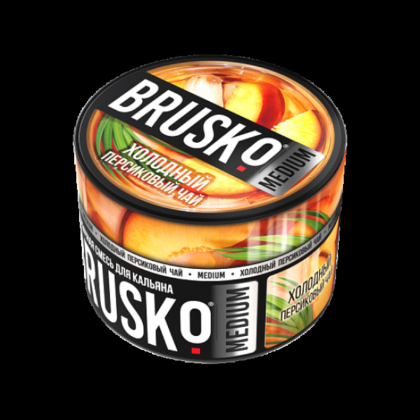 Бестабачная смесь Brusko Холодный Персиковый Чай Medium 50 грамм в Калининграде