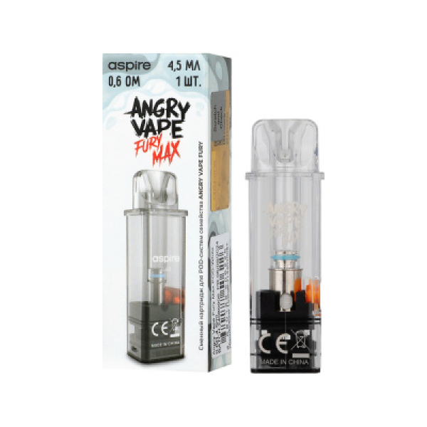 Картридж Angry Vape Fury Max Белый 45 мл 0.6 Ом ( 1 шт.) в Калининграде