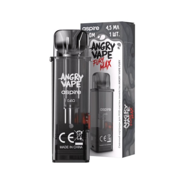 Картридж Angry Vape Fury Max Чёрный 45 мл 0.6 Ом ( 1 шт.) в Калининграде
