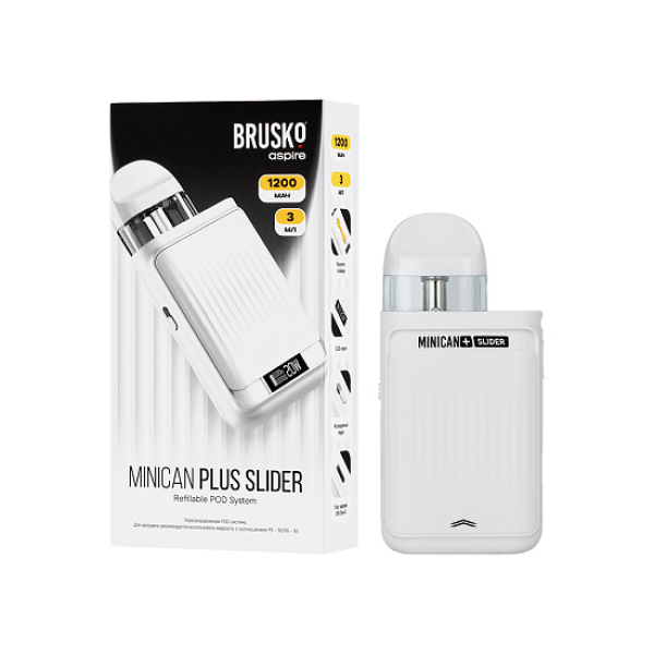 POD-система Brusko Minican      Plus Slider Белый в Калининграде