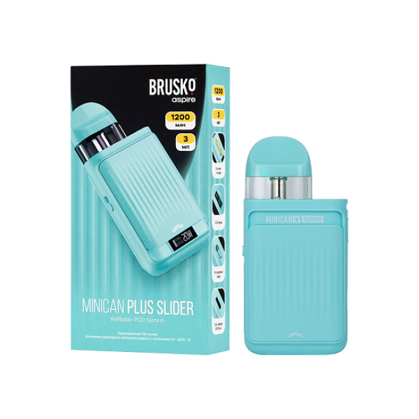 POD-система Brusko Minican      Plus Slider Бирюзовый в Калининграде